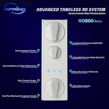 iSpring RO500AK-BN Tankless RO Reverse Osmosis Water Filtration iSpring RO500AK-BN Tankless RO Reverse Osmosis Water Filtration